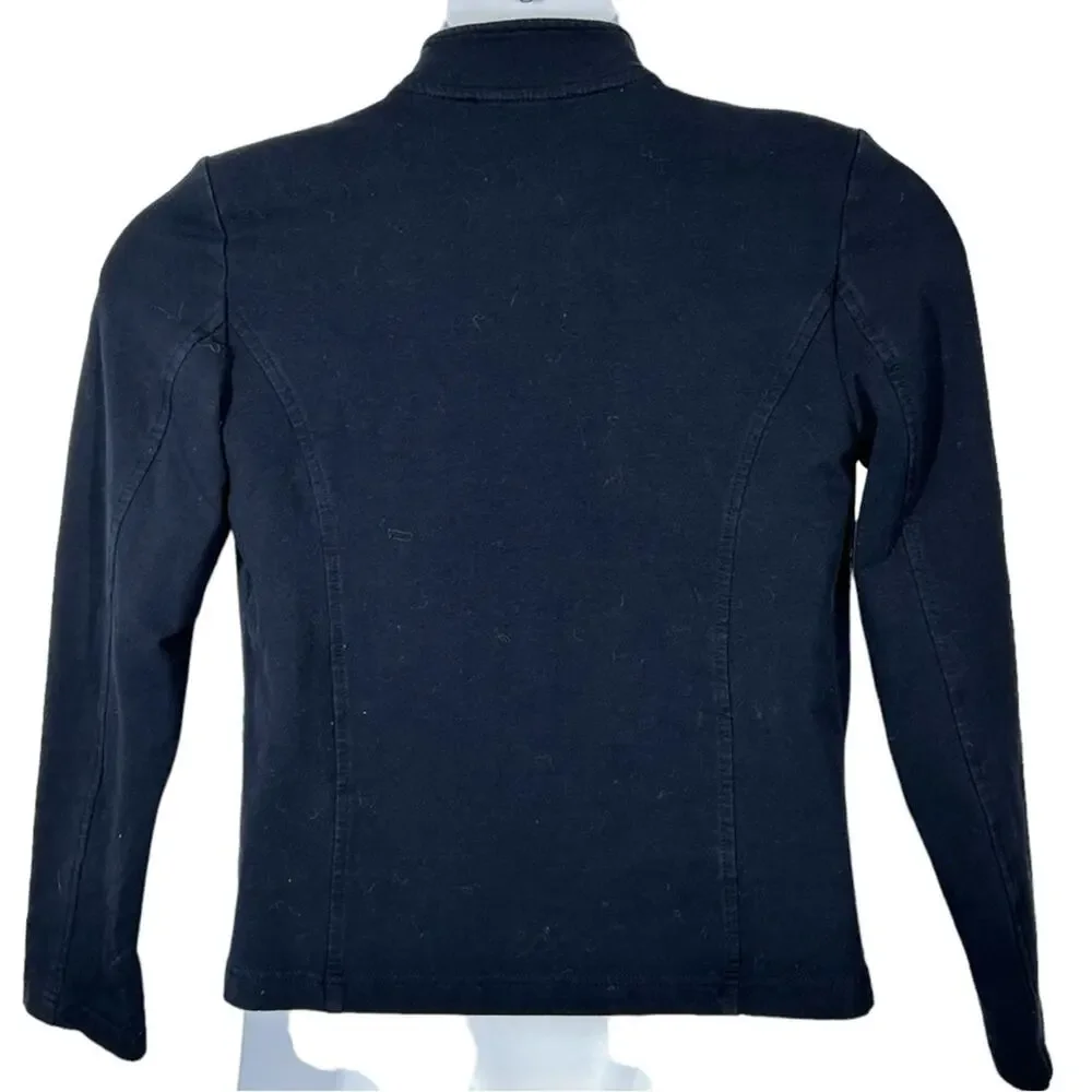 Tommy Hilfiger Military Jacket Navy Gold Button Cropped Blazer Size M